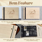 Custom Mother's Day Gift - Personalized Wooden Photo Album & Guestbook