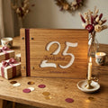 Personalised wooden guestbook: photo album, birthday gift, commemorative book