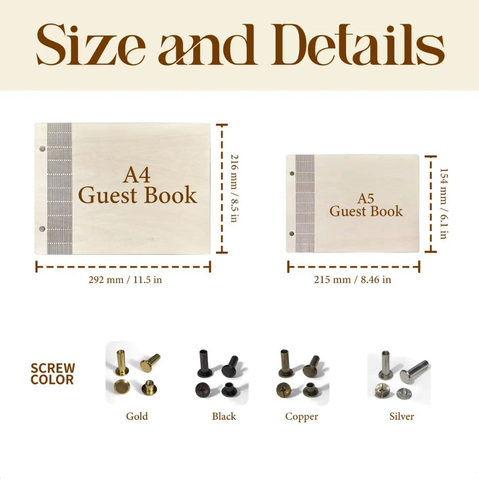 Custom wooden notebooks, diaries, guestbooks, and commemorative albums