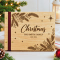 Personalized Christmas Family Memory Book – Custom Engraved Wooden Christmas Keepsake Album