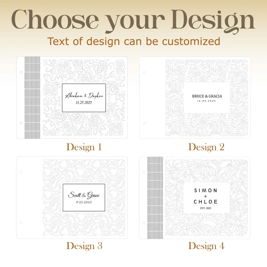 Personalized Engraved Wooden Wedding Guest Book, Custom Engraved Guestbook