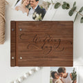 Natural Wood Wedding Guest Book - Custom with Couple's Names & Wedding Date