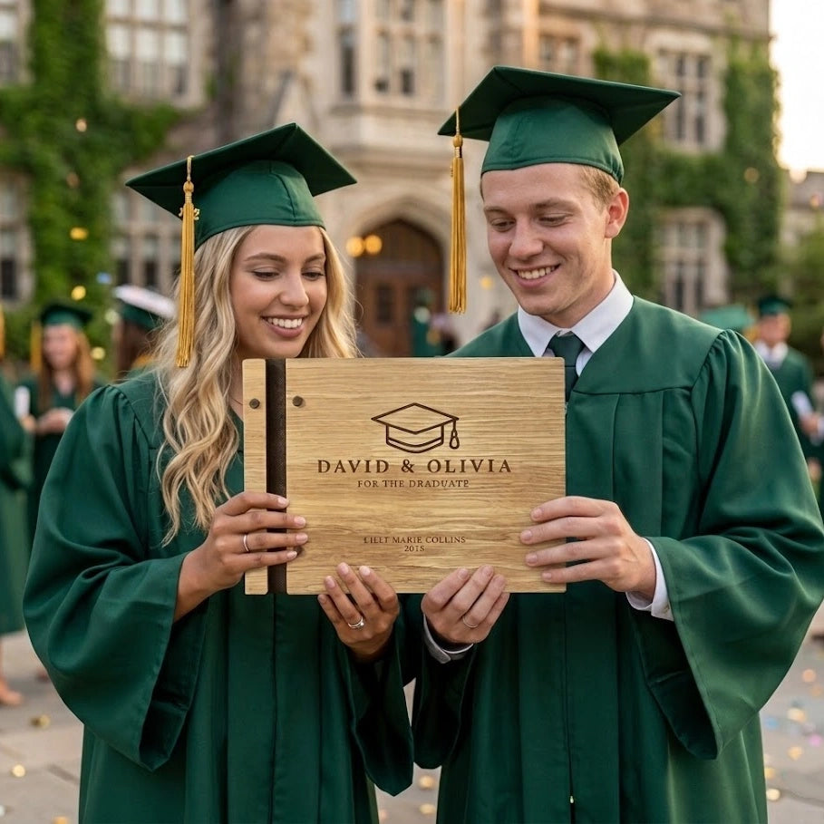 Wooden graduation guestbook, pine wood guest book, custom graduation yearbook