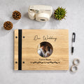 Engraved Wooden Wedding Guest Book with Photo Slot