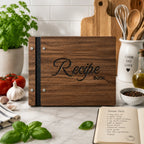 Personalized Wooden Recipe Book| Custom Family Cookbook| Engraved Recipe Journal| Gift for Mom or Grandma