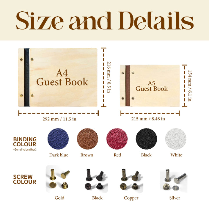 Custom wooden notebooks, diaries, guestbooks, and commemorative albums