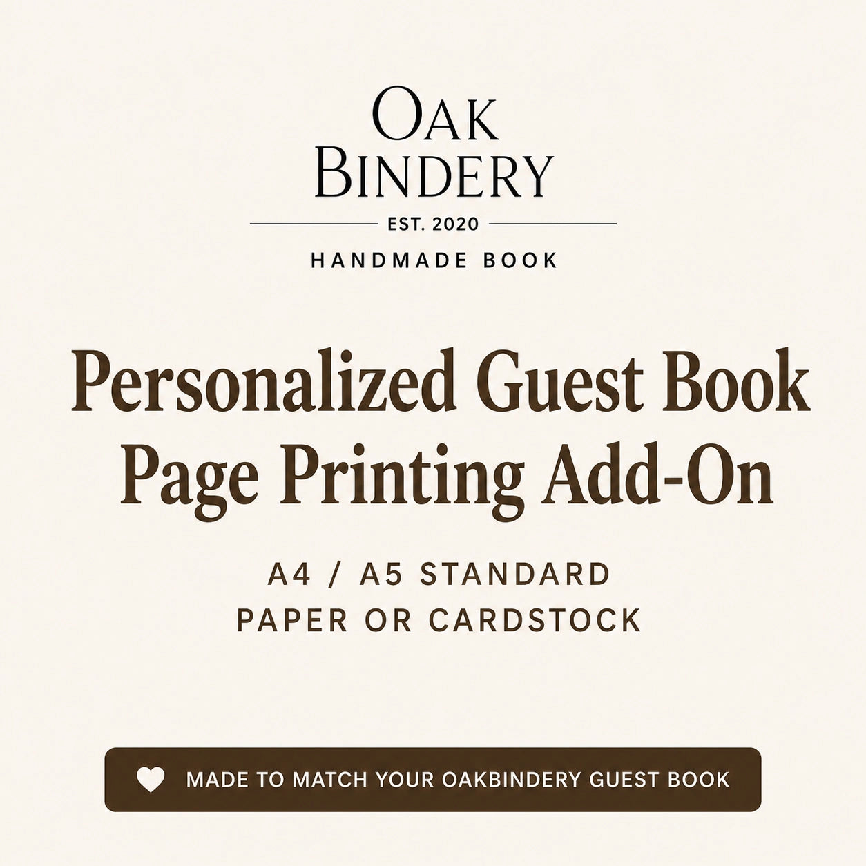 Personalized Guest Book Page Printing Add-On – A4/A5 Standard Paper or Cardstock