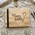 Personalised wooden guestbook: photo album, commemorative gift, birthday keepsake