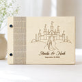 Personalized Fairytale Castle Wedding Guest Book – Engraved Wood Guestbook