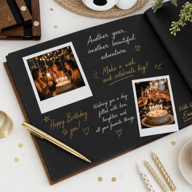 Personalized Walnut Wooden Memory Book – Custom Engraved Keepsake Album for Birthdays & Special Moments