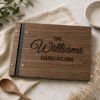 Custom Family Cookbook | Handmade Wooden Recipe Album Gift for Mom Grandma
