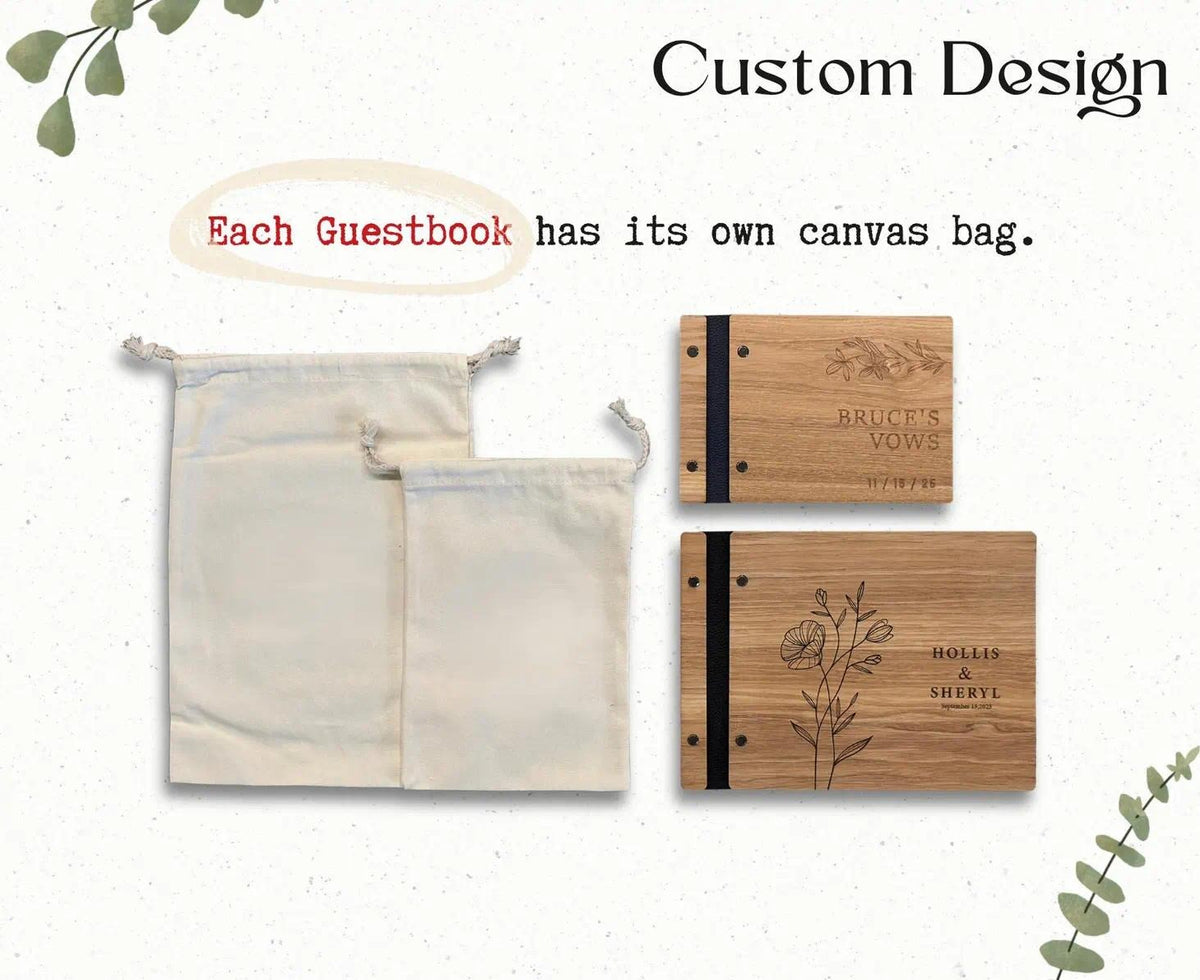 Personalized Rustic Wooden Wedding Guest Book – Vintage Engraved Wedding Keepsake Album