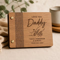 Personalized Father’s Day Gift: Custom Wooden Photo Album with Name