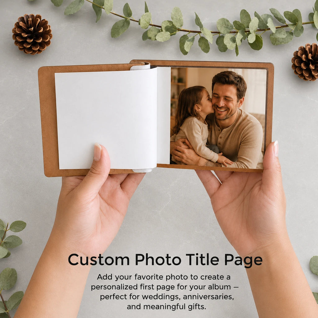 Personalized Memory Book for Dad – Laser Cut Wooden Album – Best Father’s Day Gift