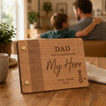 Personalized Memory Book for Dad – Laser Cut Wooden Album – Best Father’s Day Gift