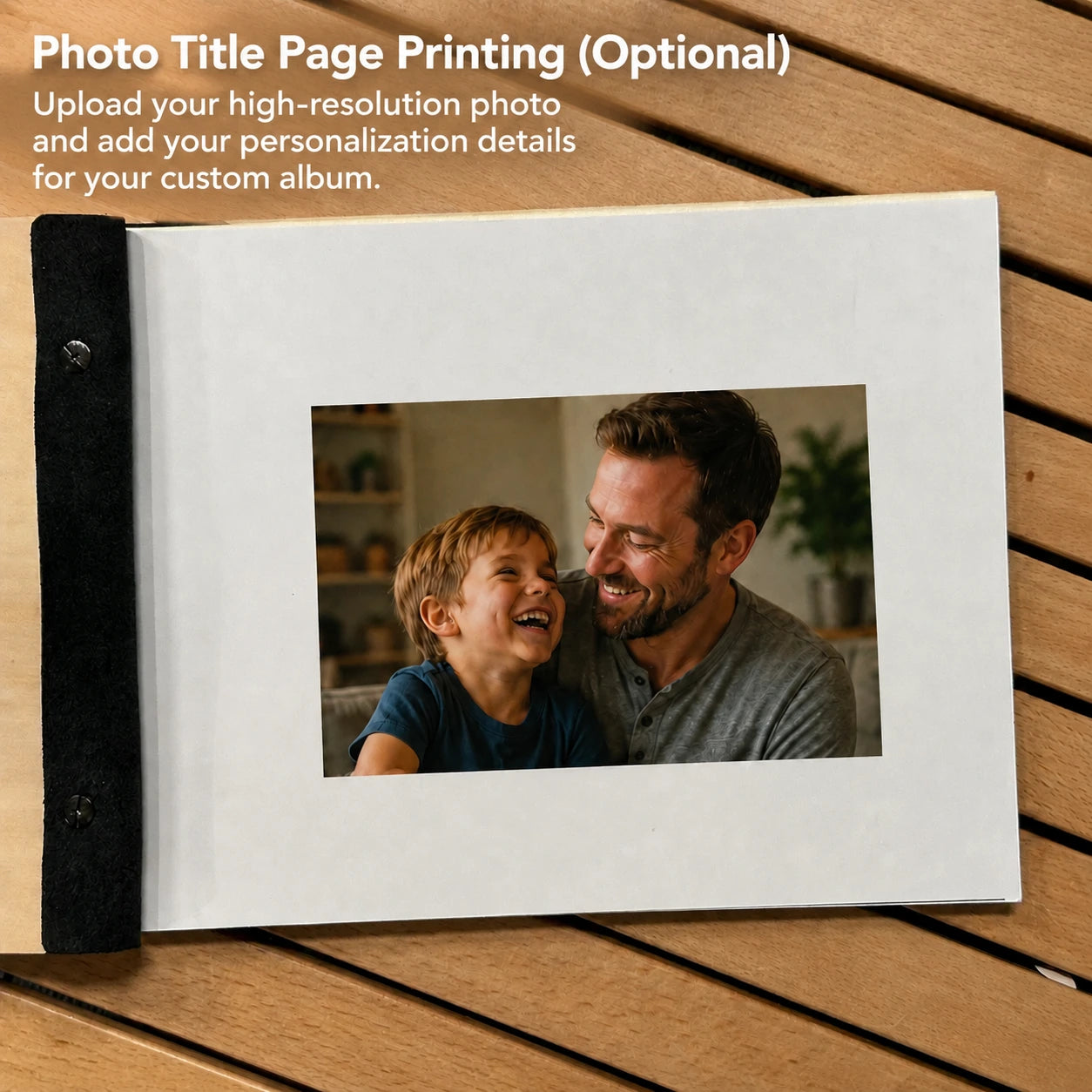 Custom Engraved Wood Scrapbook | Personalized Dad Photo Album | Best Father’s Day Keepsake Gift