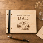 Father's Day Gift Wooden Memory Book - Adventure Journal for Dad