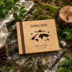 Personalized Wooden Adventure Book: Engraved Travel Scrapbook,Valentine's Day gift