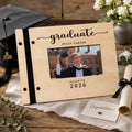 Personalized Wooden Graduate Guest Book Class of 2026 Engraved Graduation Scrapbook