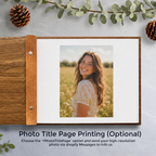 Custom Engraved Wooden Graduation Guest Book - Personalized Photo Album & Scrapbook