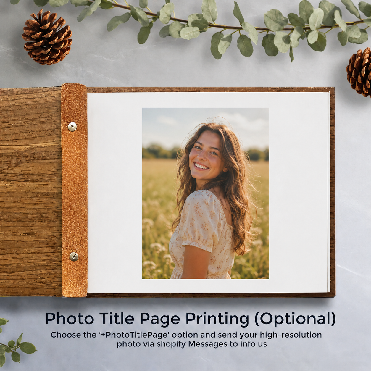 Personalized Graduation Guest Book - Custom Wooden Photo Album, Class of 2026 Senior Gift