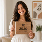 Personalized Graduation Guest Book - Custom Wooden Photo Album, Class of 2026 Senior Gift