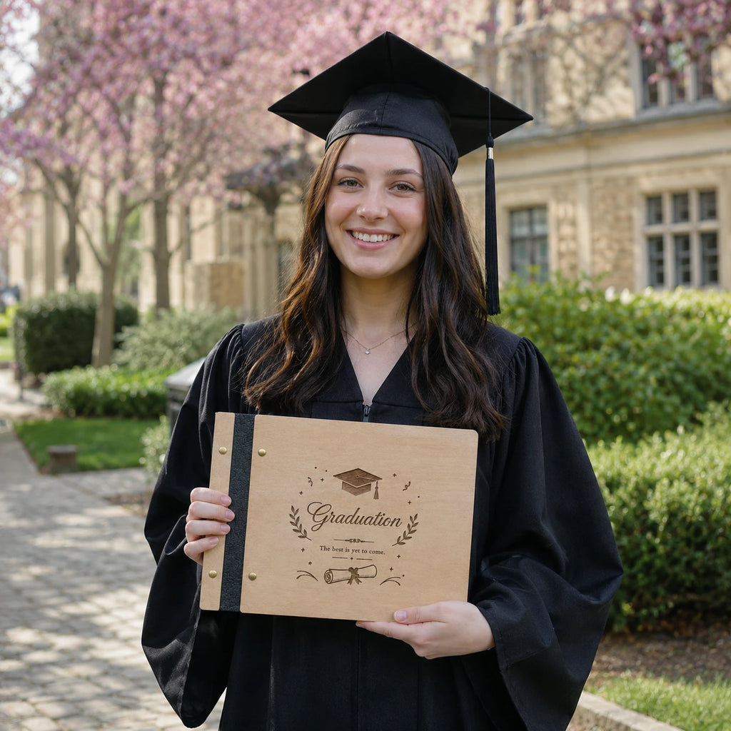 Personalized Wooden Graduation Guest Book & Photo Album | Class of 2026