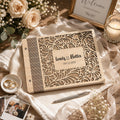 Personalized Engraved Wooden Wedding Guest Book, Custom Engraved Guestbook
