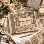 Personalized Engraved Wooden Wedding Guest Book, Custom Engraved Guestbook