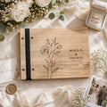 Personalized Wooden Wedding Guest Book | Instant Photos Album and Sign-in Book