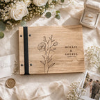 Personalized Wooden Wedding Guest Book | Instant Photos Album and Sign-in Book