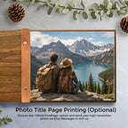 Custom Engraved Wooden Guest Book: Adventure Scrapbook Album