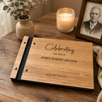 Personalized  Wooden Memorial Guest Book, Celebration of Life