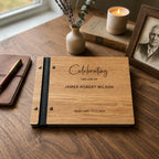 Personalized  Wooden Memorial Guest Book, Celebration of Life