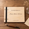 Personalized  Wooden Memorial Guest Book, Celebration of Life Engraved Keepsake