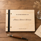 Personalized  Wooden Memorial Guest Book, Celebration of Life Engraved Keepsake