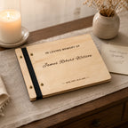 Personalized  Wooden Memorial Guest Book, Celebration of Life Engraved Keepsake