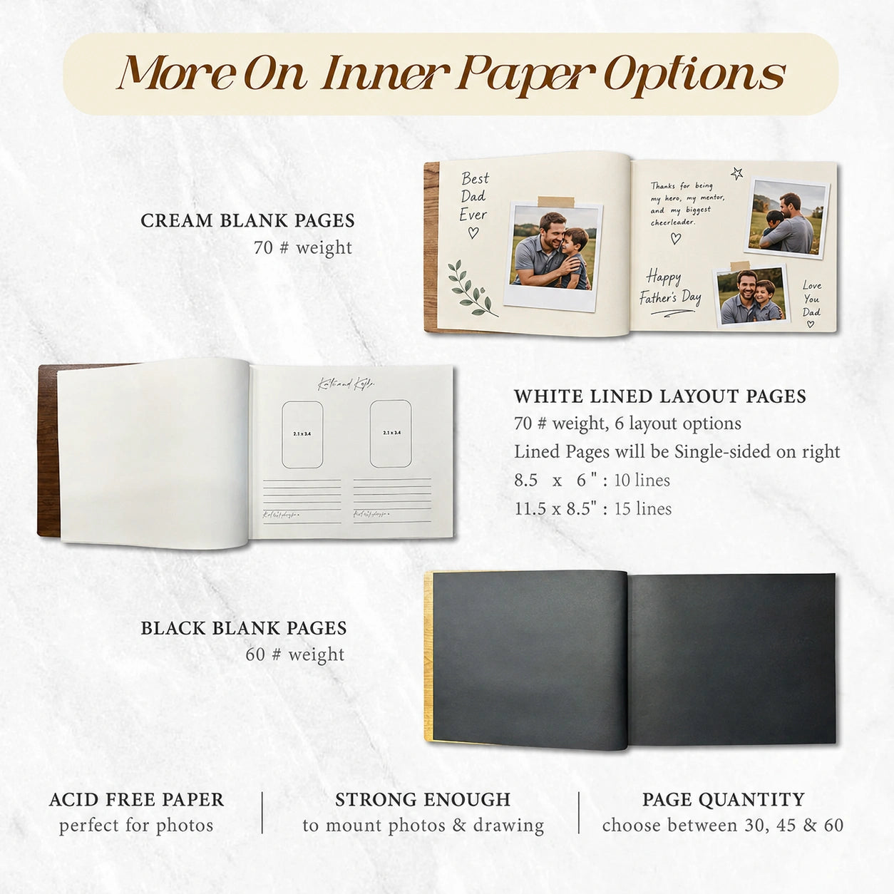 Father's Day Gift Wooden Memory Book - Adventure Journal for Dad