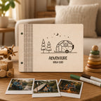 Custom Engraved Wooden Guest Book, Adventure Scrapbook Album, Ideal Gifts for Dad