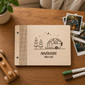 Custom Engraved Wooden Guest Book, Adventure Scrapbook Album, Ideal Gifts for Dad