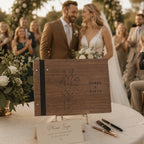 Personalized Wooden Wedding Guest Book, Custom Engraved Guestbook