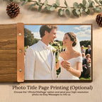 Personalized Wooden Wedding Guest Book – Custom Engraved Rustic Mountain Guestbook for Weddings & Couples