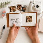 Personalized Memory Book for Dad – Laser Cut Wooden Album – Best Father’s Day Gift