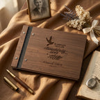 Personalized Wooden Memorial Guest Book | Celebration of Life Sign-In Book | Engraved Remembrance Keepsake Album