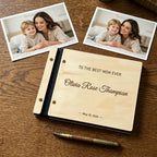 Custom Mother's Day Gift - Personalized Wooden Photo Album & Guestbook