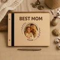 Personalized Wooden Mother's Day Keepsake, Handcrafted Photo Album & Memory Book Gift for Mom