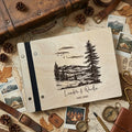 Custom Engraved Wooden Guest Book: Adventure Scrapbook Album