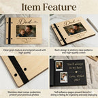 Custom Engraved Wood Scrapbook | Personalized Dad Photo Album | Best Father’s Day Keepsake Gift