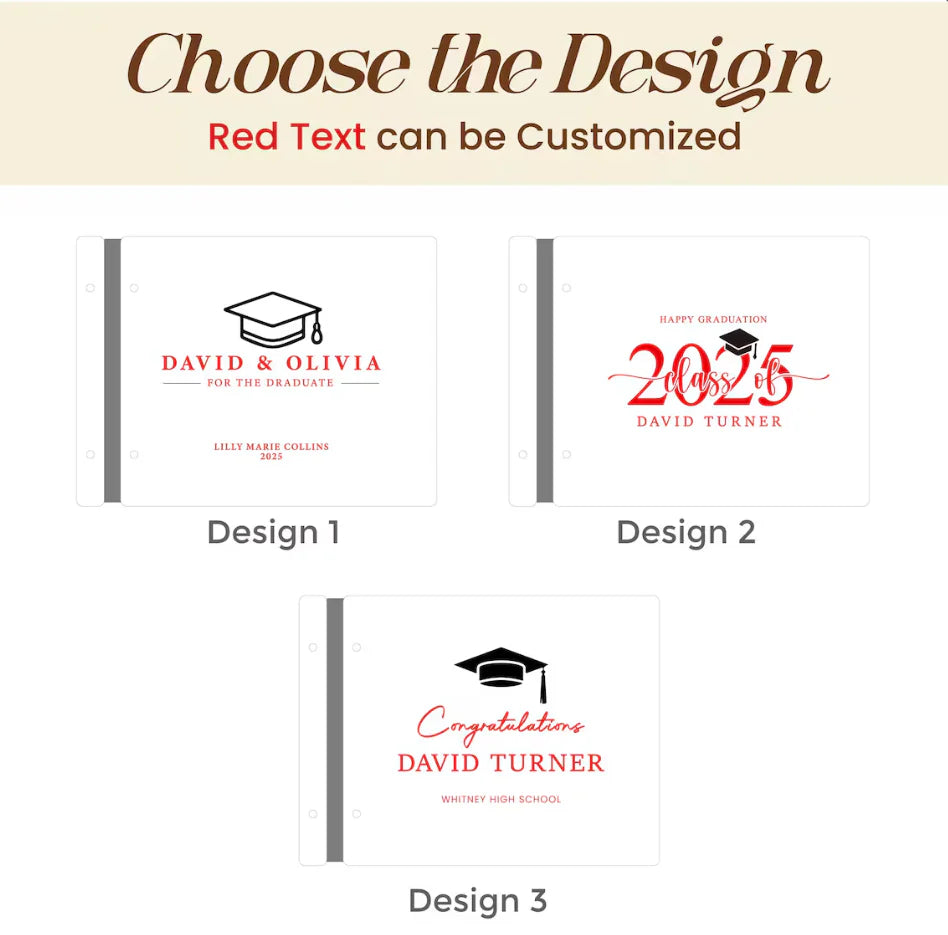 Personalized Wooden Graduation Guest Book | Custom Yearbook &amp; Memory Album