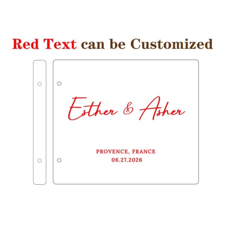 Personalized Wedding Guest Book – Engraved Wooden Keepsake with Names, Venue & Date